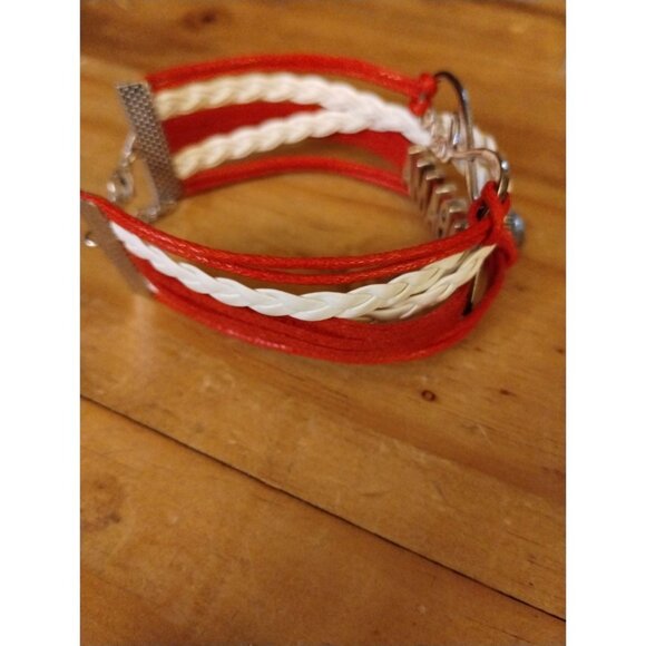 Draft Alabama Football Charm Bracelet | Rope Braided Love Sports Dangle Bracelet - Picture 4 of 6